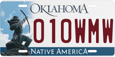OK license plate 010WMW