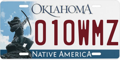OK license plate 010WMZ