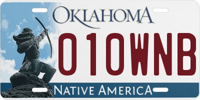 OK license plate 010WNB