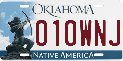 OK license plate 010WNJ