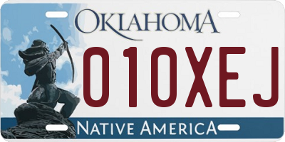OK license plate 010XEJ