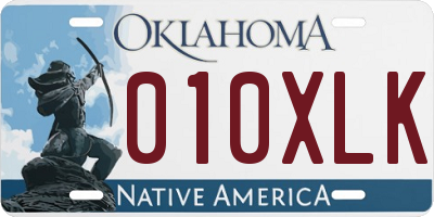 OK license plate 010XLK