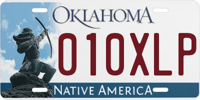 OK license plate 010XLP