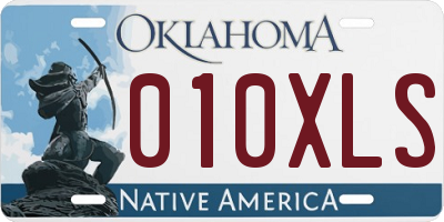OK license plate 010XLS