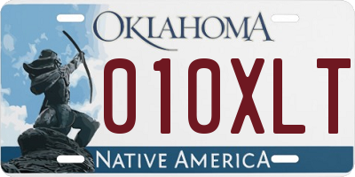OK license plate 010XLT