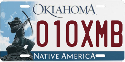 OK license plate 010XMB