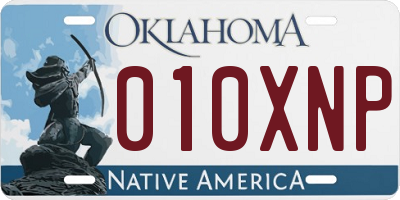 OK license plate 010XNP