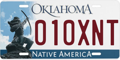 OK license plate 010XNT