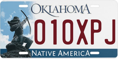 OK license plate 010XPJ