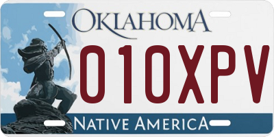 OK license plate 010XPV