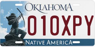 OK license plate 010XPY