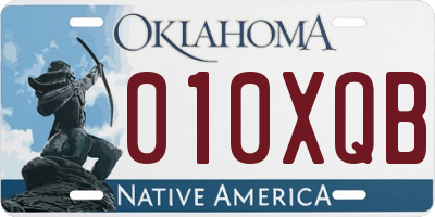 OK license plate 010XQB