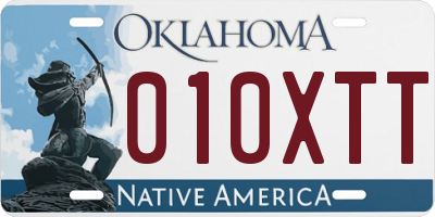 OK license plate 010XTT