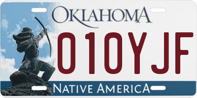 OK license plate 010YJF
