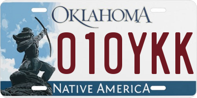 OK license plate 010YKK