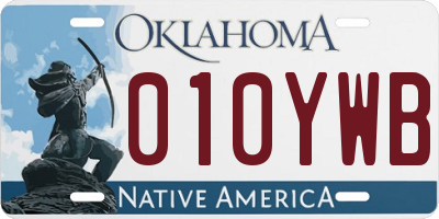 OK license plate 010YWB