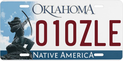 OK license plate 010ZLE