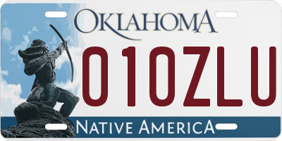 OK license plate 010ZLU