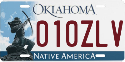 OK license plate 010ZLV