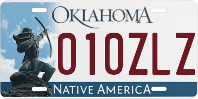 OK license plate 010ZLZ