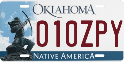 OK license plate 010ZPY