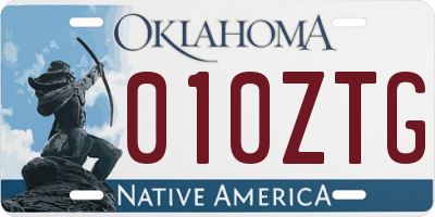 OK license plate 010ZTG