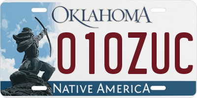 OK license plate 010ZUC