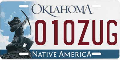 OK license plate 010ZUG