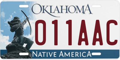 OK license plate 011AAC