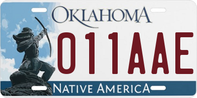 OK license plate 011AAE