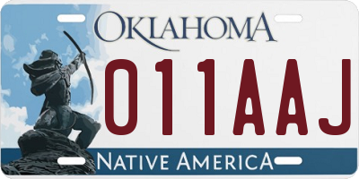 OK license plate 011AAJ