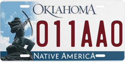 OK license plate 011AAO