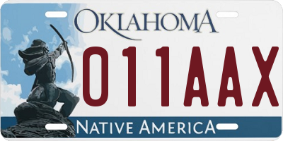 OK license plate 011AAX