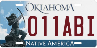 OK license plate 011ABI