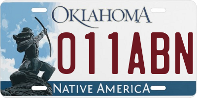 OK license plate 011ABN