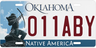 OK license plate 011ABY