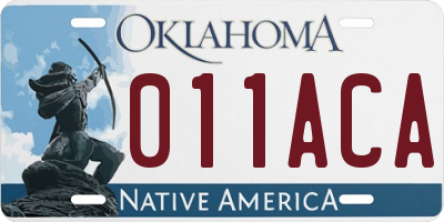 OK license plate 011ACA