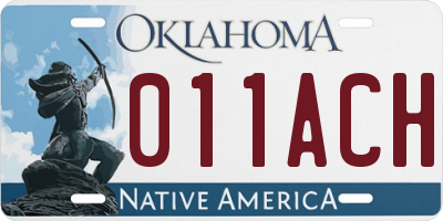 OK license plate 011ACH