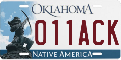 OK license plate 011ACK