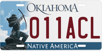OK license plate 011ACL