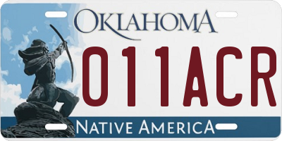 OK license plate 011ACR