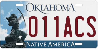 OK license plate 011ACS
