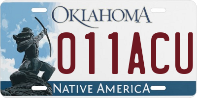 OK license plate 011ACU