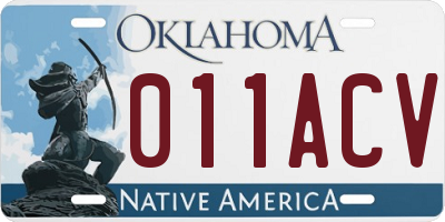 OK license plate 011ACV