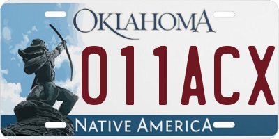 OK license plate 011ACX