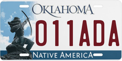 OK license plate 011ADA