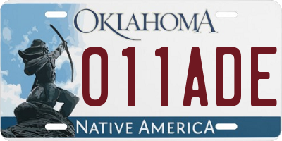 OK license plate 011ADE