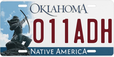 OK license plate 011ADH