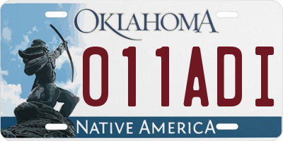 OK license plate 011ADI