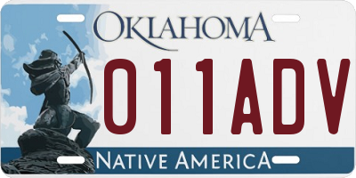 OK license plate 011ADV